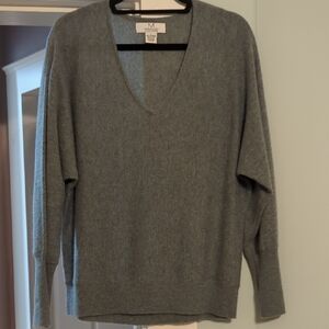 Magaschoni Women's V-Neck Sweater in Gray